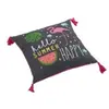 Paris Prix coussin dehous. compr. pompons 40 x 40 cm coton imprime ibiza des. place