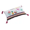Paris Prix coussin dehous. compr. pompons 30 x 50 cm coton imprime ibiza des. place