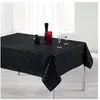 DOUCEUR D'INTERIEUR Nappe rectangle 150 x 240 cm shantung imprime safina Noir/Or