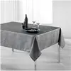 Nappe rectangle 150 x 200 cm polyester imprime argent palacio Anthraci...