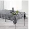 DOUCEUR D'INTERIEUR Nappe rectangle 140 x 300 cm jacquard rose des vents Anthracite