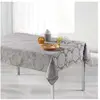 DOUCEUR D'INTERIEUR Nappe rectangle 140 x 300 cm jacquard rose des vents Gris