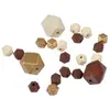 Paris Prix Lot de 27 Perles en Bois Diamant 1-2cm Beige & Or
