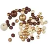 Paris Prix Lot de 63 Perles Rondes Bois 1-2cm Beige & Or