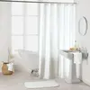 Douceur d'intérieur Rideau de douche avec crochets 180 x 200 cm polyester uni essencia Blanc