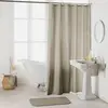 Douceur d'intérieur Rideau de douche avec crochets 180 x 200 cm polyester uni essencia Taupe