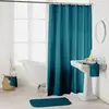 Douceur d'intérieur Rideau de douche avec crochets polyester - 180x200cm - Bleu pétrole