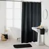DOUCEUR D'INTERIEUR Rideau de douche avec crochets 180 x 200 cm polyester uni essencia Noir