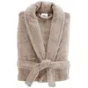 DOUCEUR D'INTERIEUR Peignoir en coton 'Tendresse' taupe - Paris Prix - Col châle - Style classique