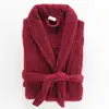 DOUCEUR D'INTERIEUR Peignoir Col Châle En Coton "tendresse" Rubis - Paris Prix Rouge