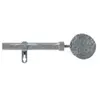 Douceur d'Intérieur Kit de tringle déco avec embouts ronds martelés (120-210 cm - Gris clair)