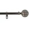 HOME MAISON Kit de tringle embouts sphères sculptées (120-210 cm - Argent Mat)