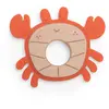 Anneau de dentition bois et silicone crabe ROUGE Moulin Roty