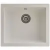STRADOUR Evier en résine - Blanc uni - a encastrer ou sous plan - 1 cuve 500x440