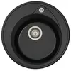 STRADOUR Evier a encastrer RONDA, en SMC NOIR PAILLETE - 06, 1 bac, dim. O 49 cm, vidage manuel
