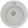 STRADOUR Evier a encastrer RONDA, en SMC BLANC UNI - 17, 1 bac, dim. O 49 cm, vidage manuel
