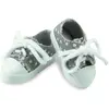 Petitcollin Accessoire pour poupée 34 cm Minouche : Chaussures en toile grise