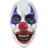 Masque latex de clown tueur blanc et bleu