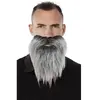 Motomo P'TIT CLOWN - Moustache et Barbe de Déguisement - Adhésives - Faciles à Coller (Gris)