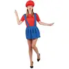 RueDeLaFete Costume plombier rouge et bleu en taille adulte pour femme L-XL (x1) REF/60621 - ptit clown