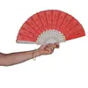 Motomo EVENTAIL TISSU ET PLASTIQUE ROUGE 45CM