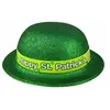 RueDeLaFete Chapeau plastique melon Paillettes, vert St Patrick