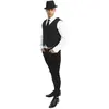 PTIT CLOWN Gilet de Gangster Noir à rayures Blanches Homme