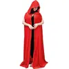 Cape velours longue avec capuche, rouge FETE-44431