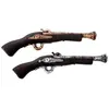 Motomo Pistolet de pirate 42cm plastique or ou argent