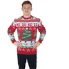 Pull de Noël adulte rouge avec sapins, taille S