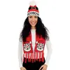Set de Noël adulte bonnet et écharpe noir motif père Noël FETE-48332