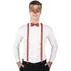 Set de Noël - JOUR DE FETE - Lunettes, Noeud Papillon, Bretelles - Rouge, Vert, Marron - Adulte