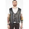 Gilet sans manches biker, simili cuir noir