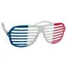 Lunettes à barreaux tricolores France bleu, blanc, rouge FETE-10130