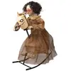 NO NAME Décoration Halloween - Spectre fille sur cheval à bascule animé - Blanc - 0,9 x 1 m