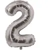 Ballon alu mylar 30cm CHIFFRE 2, Argent
