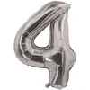 Ballon alu mylar 30cm CHIFFRE 4, Argent