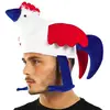 Chapeau velours coq - bleu, blanc et rouge