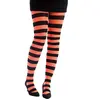 Collants opaques rayés Orange et Noir