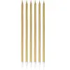 Bougie longue et fine - or - lot de 6