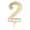 Bougie anniversaire Géante OR chiffre 2