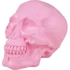 crâne décoratif plastique 18cm rose - générique 23533