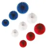 Lot de 9 Rosaces à suspendre France Bleu Blanc Rouge