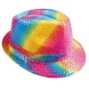 Boland Chapeau tissu sequins adulte - Borsalino - Lollipop - Bleu - Mixte - Extérieur