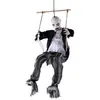 P'tit Clown - Zombie Animé, Sonore et Lumineux - Automate Halloween - Piles Non incluses (Zombie sur balançoire, 80 cm)