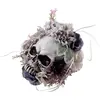 DÉCORATION CRÂNE FLEURI 20CM- DECORS DE TABLE HALLOWEEN Beige