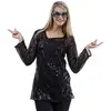 Tunique - Femme - Sequins - Noir - Sans manche