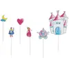 Lot de 6 piques à gâteau d'anniversaire Princesses