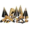 Kit cotillons - Or et Noir - Sachet 5 personnes