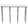 Maison et Styles Console 120x35x80 cm en marbre blanc et aluminium argenté